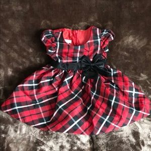 Bonnie Baby plaid dress with diaper cover.